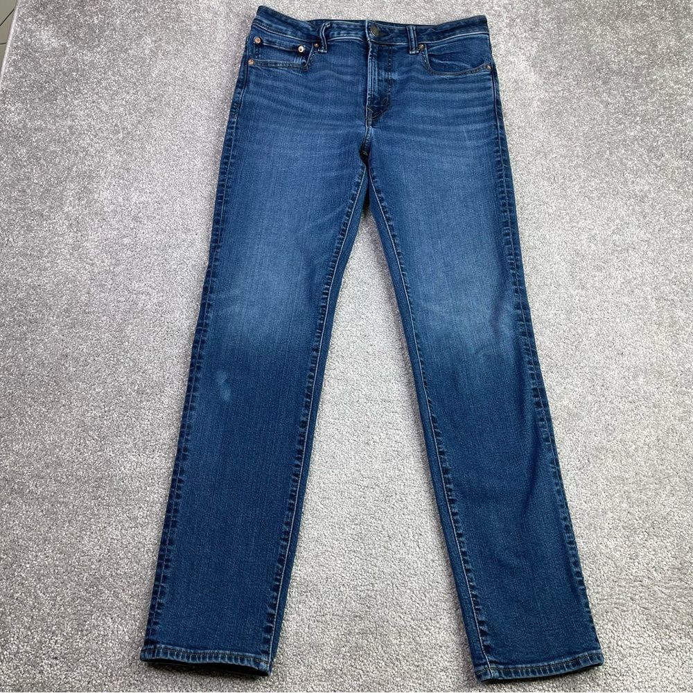 American Eagle Air Flex Jeans Men's 32X30 Blue Slim Straight Mid-Rise Dark Wash